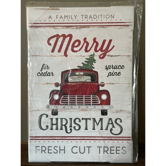 Merry Christmas NIB Wood Wall Plaque - Picture 3 of 5